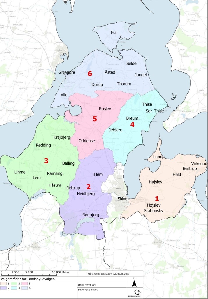 Landsbyudvalgets seks områder